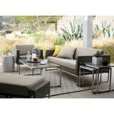 Dune Nesting Tables with Painted Glass Set of Two.