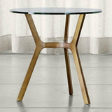 Elke Glass End Table with Brass Base