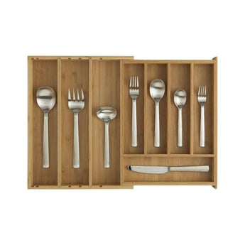 Expandable Bamboo Flatware Tray.