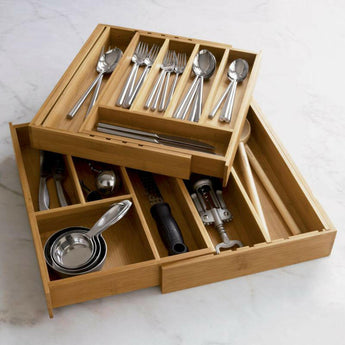 Expandable Bamboo Gadget Tray.