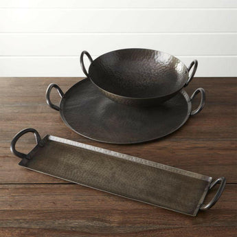 Feast Hammered Iron Serving Bowl.
