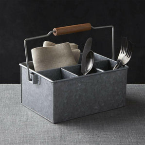 Galvanized Flatware Caddy