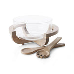 Two-Piece Grey Wood Serving Set