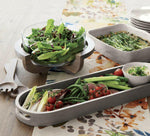 Two-Piece Grey Wood Serving Set
