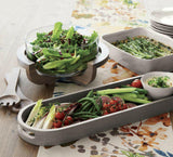 Two-Piece Grey Wood Serving Set