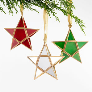 Green Stained Glass Star Tree Ornament