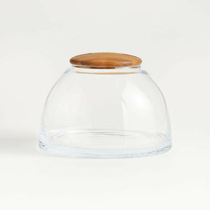 Small Glass Terrarium with Wood Lid