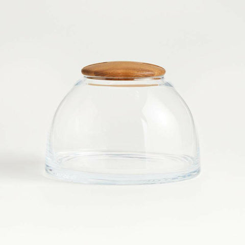 Small Glass Terrarium with Wood Lid