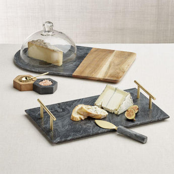 Hayes Marble Serving Board with Handles.
