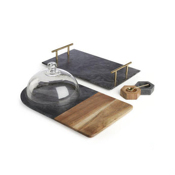 Hayes Marble Serving Board with Handles.