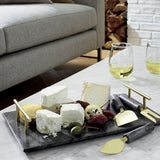 Hayes Marble Serving Board with Handles.