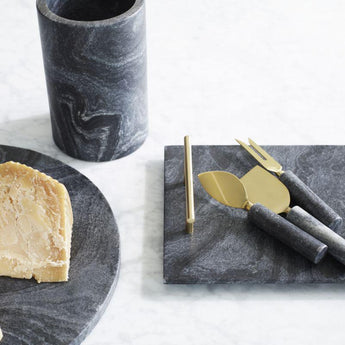 Hayes Marble Serving Board with Handles.