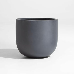Junio Small Round Dark Grey Planter 13".