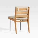 Kinney Teak Wood Outdoor Dining Side Chair with Cushion.