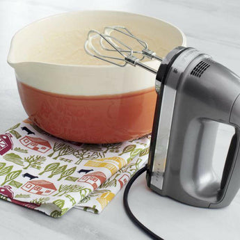 KitchenAid® Silver 9-Speed Contour Hand Mixer.