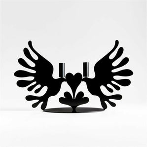 Lovebirds Black Metal Candelabra by Lucia Eames™