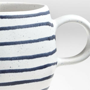 Lina Matte Blue Stripe Mug