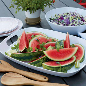 Lunea Melamine White Tray with Handles