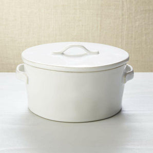 Marin White Covered Casserole 2Qt.