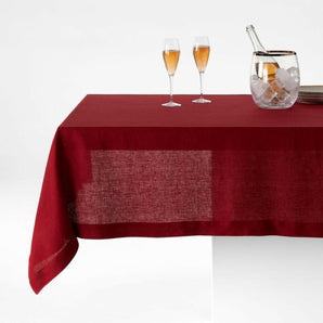 Marin Red Ln Tablecloth 6090