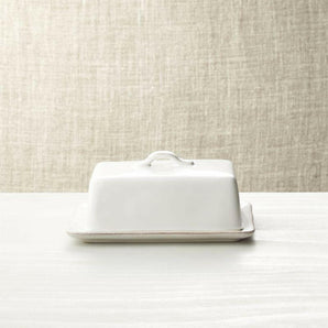 Marin White Covered Butter Dish.