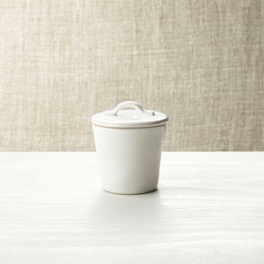 Marin White Sugar Bowl with Lid.