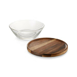 Miles Glass Bowl with Acacia Wood Lid