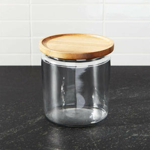 Montana 64 oz. Acacia and Glass Jar.