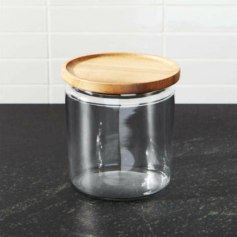 Montana 64 oz. Acacia and Glass Jar.