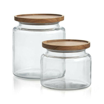 Montana 96 oz. Acacia and Glass Jar.