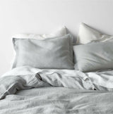 Pewter Grey Natural Hemp King Duvet Cover.