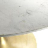 Nero 48" Marble Dining Table with Brass Base.