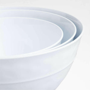 Orabel White Melamine Mixing Bowls with Lids, Set of 3