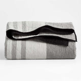 Laurentis Ink Black Crinkle Stripe King Quilt.