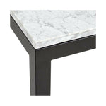 Parsons White Marble Top/ Dark Steel Base 48x28 Small Rectangular Coffee Table
