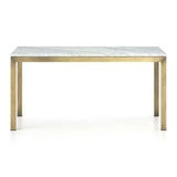 Parsons White Marble Top/ Brass Base 48x28 Dining Table