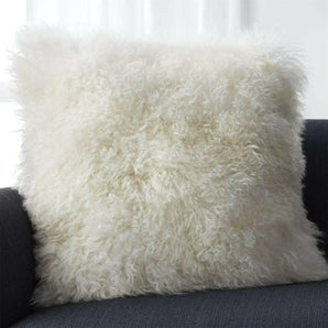 Pelliccia Ivory 23" Pillow with Feather-Down Insert