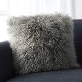 Pelliccia Silver Grey 16" Pillow with Feather-Down Insert.