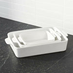 White Potluck Baking Dishes Set of Three