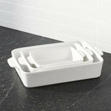 White Potluck Baking Dishes Set of Three