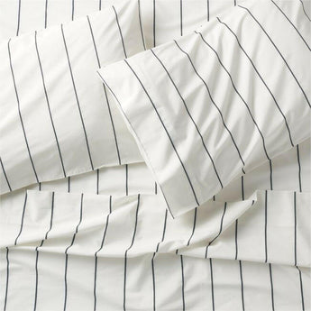 Impasto Weft Stripe Grey Queen Sheet Set.