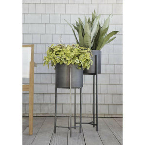 Dundee Bronze Low Planter with Stand