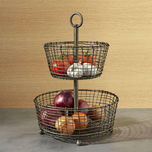 Bendt 2-Tier Iron Fruit Basket.