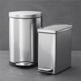 Simplehuman® 10-Liter/2.6-Gallon Semi-Round Stainless Steel Step Trash Can