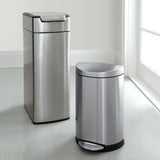Simplehuman® 10-Liter/2.6-Gallon Semi-Round Stainless Steel Step Trash Can