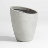 Slant Light Grey Short Indoor/Outdoor Planter.