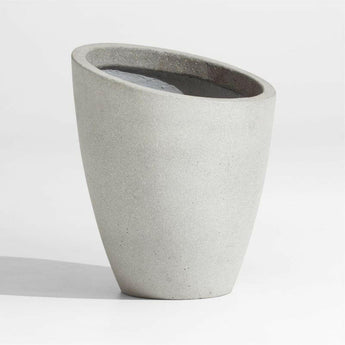 Slant Light Grey Short Indoor/Outdoor Planter.