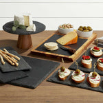Slate and Wood Serving Board with Bowls