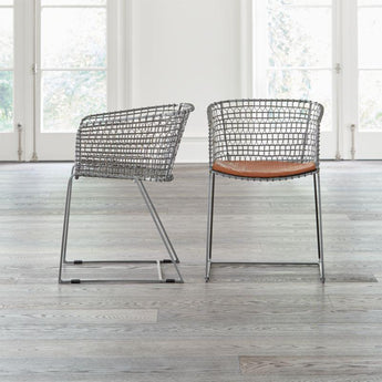 Tig Barrel Chair Cush Brown Leather.