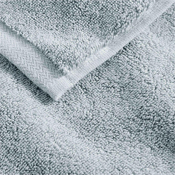 Organic Turkish Cotton Mist Blue Washcloth.